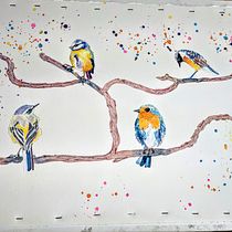 My project for course: Artistic Watercolor Techniques for Illustrating Birds. Traditional illustration, Watercolor Painting, Realistic Drawing, and Naturalistic Illustration project by sus_swih - 03.08.2022
