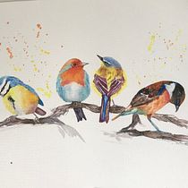 My project for course: Artistic Watercolor Techniques for Illustrating Birds. Traditional illustration, Watercolor Painting, Realistic Drawing, and Naturalistic Illustration project by Mandy Smith - 03.08.2022