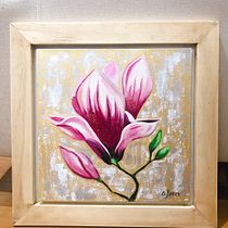Pintura en acrílico sobre lienzo enmarcada en pino. Un projet de Artisanat, Design d'intérieur, Décoration, DIY , et Menuiserie de Andy Flores - 08.03.2022