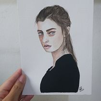 Meu projeto do curso: Retrato em aquarela a partir de uma fotografia. Traditional illustration, Watercolor Painting, and Portrait Drawing project by Estela Baggio Lima - 03.08.2022