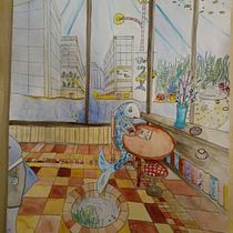 Mein Kursprojekt: Künstlerische Perspektive: Innenräume aus deiner Sichtweise. Un projet de Illustration traditionnelle, Architecture, Dessin et Illustration architecturale de Isabella - 08.03.2022