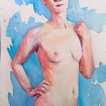 Mi Proyecto del curso: Figura humana en acuarela. Projekt z dziedziny Trad, c, jna ilustracja,  Sztuki piękne,  Malarstwo, Malowanie akwarelą, R, sunek realist, czn, R i sunek anatomiczn użytkownika Agustina Serafin Junyent - 09.03.2022