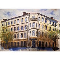 My project for course: Architectural Illustration with Watercolor. Un projet de Illustration traditionnelle, Esquisse , Dessin, Aquarelle, Illustration architecturale , et Carnet de croquis de Galia Hristova - 09.03.2022