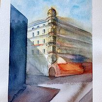 Mon projet du cours : Dessin architectural à l’aquarelle et à l’encre. Sketching, Drawing, Watercolor Painting, Architectural Illustration, Sketchbook & Ink Illustration project by Annie Gachet - 03.09.2022