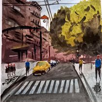 Mi Proyecto del curso: Paisajes urbanos en acuarela. Un projet de Beaux Arts, Aquarelle et Illustration architecturale de Marcos - 09.03.2022