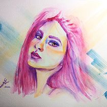 Mi Proyecto del curso: Retrato contemporáneo en acuarela . Arte plastice, Pictura, Pictură în acuarelă și Desen de portret de Gabriela Fuster - 03.09.2022