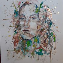 Il mio progetto del corso: Ritratto sperimentale con inchiostro, tè e alcol. Artes plásticas, Pintura, Desenho e Ilustração com tinta projeto de Anna Spizzirri - 10.03.2022