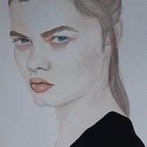 Meu projeto do curso: Retrato em aquarela a partir de uma fotografia. Traditional illustration, Watercolor Painting, and Portrait Drawing project by Ana Julia Nedochetko - 03.09.2022
