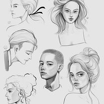 My project for course: Portrait Sketchbooking: Explore the Human Face. Un proyecto de Bocetado, Dibujo, Dibujo de Retrato, Dibujo artístico y Sketchbook de An Duong - 05.03.2022