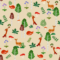 Mon projet du cours : Illustration numérique de motifs inspirés de la faune et la flore. Un progetto di Illustrazione tradizionale, Pattern design, Disegno, Illustrazione digitale e Illustrazione botanica di clementine.bessyroland - 23.02.2022