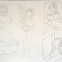Mein Kursprojekt: Figurenentwicklung durch Beobachtungszeichnen. Un projet de Illustration traditionnelle, Conception de personnages, Dessin , et Carnet de croquis de Karolin Böhm - 11.03.2022