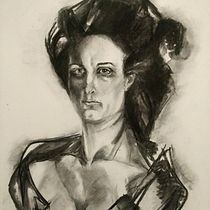 Il mio progetto del corso: Ritratto realistico al carboncino. Ilustração tradicional, Artes plásticas, Desenho, Desenho de retrato, e Desenho realista projeto de Valentina Nieli - 12.03.2022