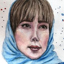 Mein Kursprojekt: Aquarellporträt mit fotografischem Vorbild (Kurs von Sol Barrios). Traditional illustration, Watercolor Painting, and Portrait Drawing project by Birgit Rehfeld - 03.12.2022