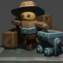 Mi Proyecto del curso: Modelado de personajes low poly para videojuegos Ein Projekt aus dem Bereich 3D, 3-D-Modellierung, Videospiele, Design von 3-D-Figuren und Design für Videospiele von Fernando Zúñiga Araya - 30.10.2021
