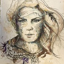My project for course: Experimental Portraiture with Ink, Tea and Alcohol. Artes plásticas, Pintura, Desenho e Ilustração com tinta projeto de Sharon Longstroth - 13.03.2022