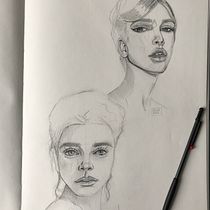 Mon projet du cours : Carnet de portraits : explorez le visage humain. Un proyecto de Bocetado, Dibujo, Dibujo de Retrato, Dibujo artístico y Sketchbook de Ludmilla Ramseier - 13.03.2022