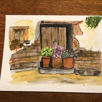 My project for course: Architectural Sketching with Watercolor and Ink. Sketching, Drawing, Watercolor Painting, Architectural Illustration, Sketchbook & Ink Illustration project by Virginia Rogers Bercier - 03.13.2022