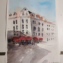 My project for course: Architectural Sketching with Watercolor and Ink. Sketching, Drawing, Watercolor Painting, Architectural Illustration, Sketchbook & Ink Illustration project by Junika Pohl - 03.13.2022