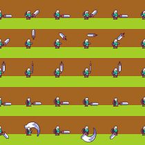 Guerrero (animación de personajes pixel art) Ein Projekt aus dem Bereich Animation von Figuren, Videospiele, Pixel Art und Videospielentwicklung von Javier Jiménez Vargas - 05.03.2022