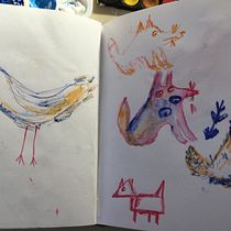My project for course: Illustration Techniques to Unlock your Creativity. Design, Traditional illustration, Fine Arts, Painting, Creativit, Creating with Kids, and Sketchbook project by mrsv_k_wolf - 03.14.2022