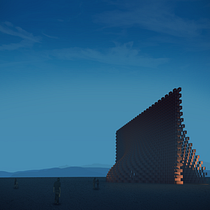 Serpentine pavilion By BIG at Burning man festival (CONCEPT). Un progetto di Ritocco fotografico, Fotografia digitale, Architettura digitale, ArchVIZ, Fotomontaggio e Matte painting di Asad Khan - 10.03.2022