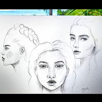 Mon projet du cours : Portraits féminins ❤️. Un proyecto de Bocetado, Dibujo, Dibujo de Retrato, Dibujo artístico y Sketchbook de oayana_art - 06.03.2022