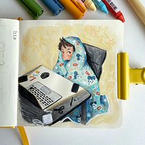 My project for course: Exploratory Sketchbook: Find Your Drawing Style. Traditional illustration, Sketching, Creativit, Drawing, Watercolor Painting, and Sketchbook project by Pamela - 03.09.2022