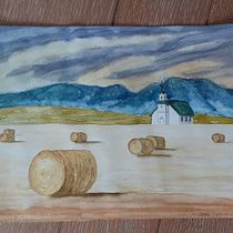My project for course: Watercolor Landscapes: Experimental Tools and Techniques. Projekt z dziedziny  Sztuki piękne,  Malarstwo i Malowanie akwarelą użytkownika lenka.csandova - 15.03.2022