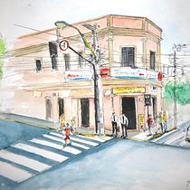 Meu projeto do curso: Desenho arquitetônico com aquarela e tinta. Sketching, Drawing, Watercolor Painting, Architectural Illustration, Sketchbook & Ink Illustration project by Jose Humberto Leandro Cordeiro - 03.16.2022