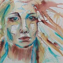 My project for course: Experimental Portraiture with Ink, Tea and Alcohol. Artes plásticas, Pintura, Desenho e Ilustração com tinta projeto de fionrk - 16.03.2022