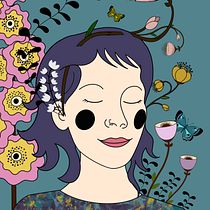 Portrait illustré avec des éléments botaniques. Un progetto di Illustrazione tradizionale, Illustrazione digitale, Illustrazione botanica e Disegno digitale di Juju From - 16.03.2022