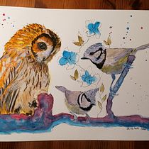 Il mio progetto del corso: Acquerello artistico per illustrazione di animali: gli uccelli. Traditional illustration, Watercolor Painting, Realistic Drawing, and Naturalistic Illustration project by Daniela Guarriello - 03.16.2022