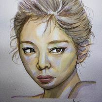 Mi Proyecto del curso: Retrato artístico en acuarela. Fine Arts, Painting, Watercolor Painting, and Portrait Drawing project by maria_cordoba - 03.15.2022
