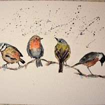 Mon projet du cours : Techniques artistiques d'aquarelle pour illustrer les oiseaux. Traditional illustration, Watercolor Painting, Realistic Drawing, and Naturalistic Illustration project by christian millioz - 03.31.2022