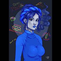 My project for course: Female Character Portraits in Procreate. Projekt z dziedziny Trad, c, jna ilustracja, Ilustracja c, frowa, R, sunek c i frow użytkownika Lise TD - 17.03.2022