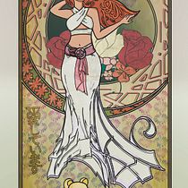 Mi Proyecto del curso: Retrato ilustrado con estilo art nouveau (https://www.instagram.com/hongowsky/). Ilustração tradicional, Artes plásticas, Ilustração digital, Desenho de retrato, Desenho artístico, Desenho digital, e Pintura digital projeto de Daniel Rodríguez - 17.03.2022