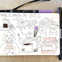 Mon projet du cours : Journal intime illustré : pratiquez au quotidien la pleine conscience. Fine Arts, Sketching, Creativit, Drawing, and Sketchbook project by Errie Miller - 03.18.2022