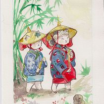 Mi Proyecto del curso: Ilustración en acuarela con influencia japonesa. Un progetto di Illustrazione tradizionale, Disegno e Pittura ad acquerello di Miriam Díaz - 18.03.2022