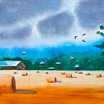 Meu projeto do curso: Paisagens em aquarela: técnicas e ferramentas experimentais. Projekt z dziedziny  Sztuki piękne,  Malarstwo i Malowanie akwarelą użytkownika Erika Ishy - 01.02.2022