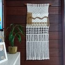 Meu projeto do curso: Introdução ao macramê: criação de um tapete decorativo Ein Projekt aus dem Bereich Erweiterungsentwicklung, H, werk, Innendesign, Dekoration von Innenräumen, Weben, Makramee und Textildesign von Scheila Lenzi - 20.03.2022