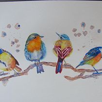 Mon projet du cours : Techniques artistiques d'aquarelle pour illustrer les oiseaux. Traditional illustration, Watercolor Painting, Realistic Drawing, and Naturalistic Illustration project by gigilarose - 03.21.2022