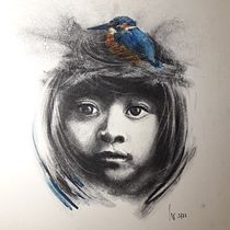 Mein Kursprojekt: Künstlerisches Porträt mit Kohlestift: die Atmosphäre. Ilustração tradicional, Artes plásticas, Desenho, Desenho de retrato, Desenho realista, e Desenho artístico projeto de Katrin Krammer - 23.03.2022