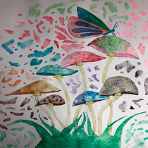 Mi Proyecto del curso: Setas alucinógenas. Traditional illustration, Fine Arts, Painting, and Watercolor Painting project by Daniela Bakerian Scovino - 03.22.2022