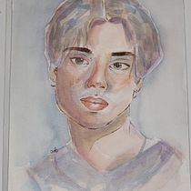 My project for course: Artistic Portrait with Watercolors. Fine Arts, Painting, Watercolor Painting, and Portrait Drawing project by Lexi Bustamante - 03.23.2022