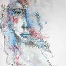 Mon projet du cours : Portrait expérimental à l'encre, à l'alcool et au thé. Artes plásticas, Pintura, Desenho e Ilustração com tinta projeto de patricia LACANNE - 24.03.2022
