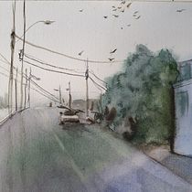 Meu projeto do curso: Criação de paisagem contemporânea em aquarela. Projekt z dziedziny  Sztuki piękne i Malowanie akwarelą użytkownika Jacelyne Wulczak - 22.03.2022