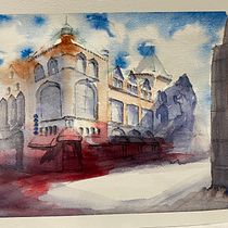 My project for course: Architectural Sketching with Watercolor and Ink. Sketching, Drawing, Watercolor Painting, Architectural Illustration, Sketchbook & Ink Illustration project by Bahareh Sedghi - 03.21.2022