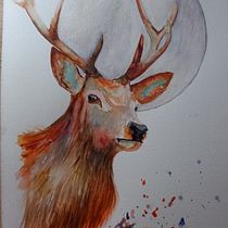 Mój projekt z kursu: Ekspresyjne portrety zwierząt w akwareli. Projekt z dziedziny Trad, c, jna ilustracja, Malowanie akwarelą, R, sunek realist, czn, Ilustracja naturalist i czna użytkownika ren_kud - 25.03.2022