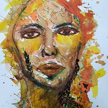 Mi Proyecto del curso: Retrato experimental con tinta, alcohol y té. Artes plásticas, Pintura, Desenho e Ilustração com tinta projeto de Luz Etcheberry - 21.03.2022