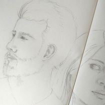 My sketches for portrait Sketchbooking: Explore the Human Face. Un proyecto de Bocetado, Dibujo, Dibujo de Retrato, Dibujo artístico y Sketchbook de Alexandra de Boer - 26.03.2022
